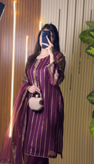 Minimilistic Collection - Unstitched 3Pcs ( Magenta )