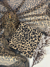 Premium Swiss Lawn 2025 - Leopard Noir-Black & Beige.