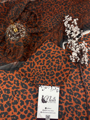 Premium Swiss Lawn 2025 - Leopard Noir-Black & Copper.