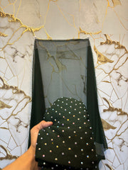 Twiligh Sparkle ( Unstiched 3PC Dress ) Bottle Green