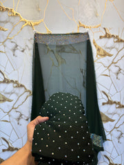 Twiligh Sparkle ( Unstiched 3PC Dress ) Bottle Green