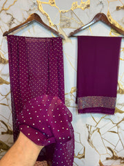 Twiligh Sparkle ( Unstiched 3PC Dress ) Magenta