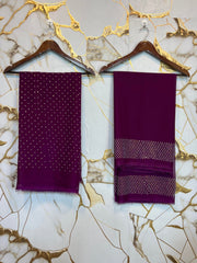 Twiligh Sparkle ( Unstiched 3PC Dress ) Magenta