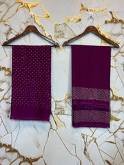 Twiligh Sparkle ( Unstiched 3PC Dress ) Magenta