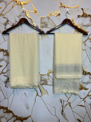 Twiligh Sparkle ( Unstiched 3PC Dress ) Cream