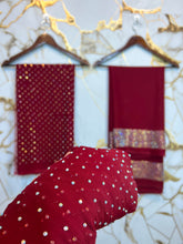 Twiligh Sparkle ( Unstiched 3PC Dress ) Maroon