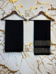 Twiligh Sparkle ( Unstiched 3PC Dress ) Black