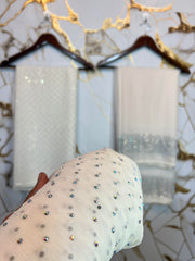 Twiligh Sparkle ( Unstiched 3PC Dress ) White