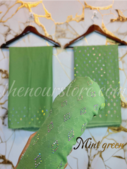 Turkish Crystal ( Unstiched 3PC Dress ) Mint Green
