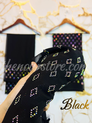 Turkish Crystal ( Unstiched 3PC Dress ) Black