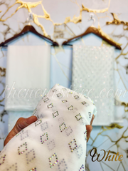 Turkish Crystal ( Unstiched 3PC Dress ) White
