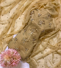 Crinkle Chiffon ( Sequins & Pearls Work )