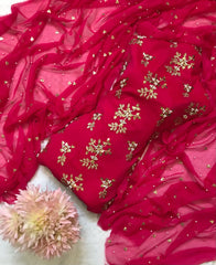 Crinkle Chiffon ( Sequins & Pearls Work )