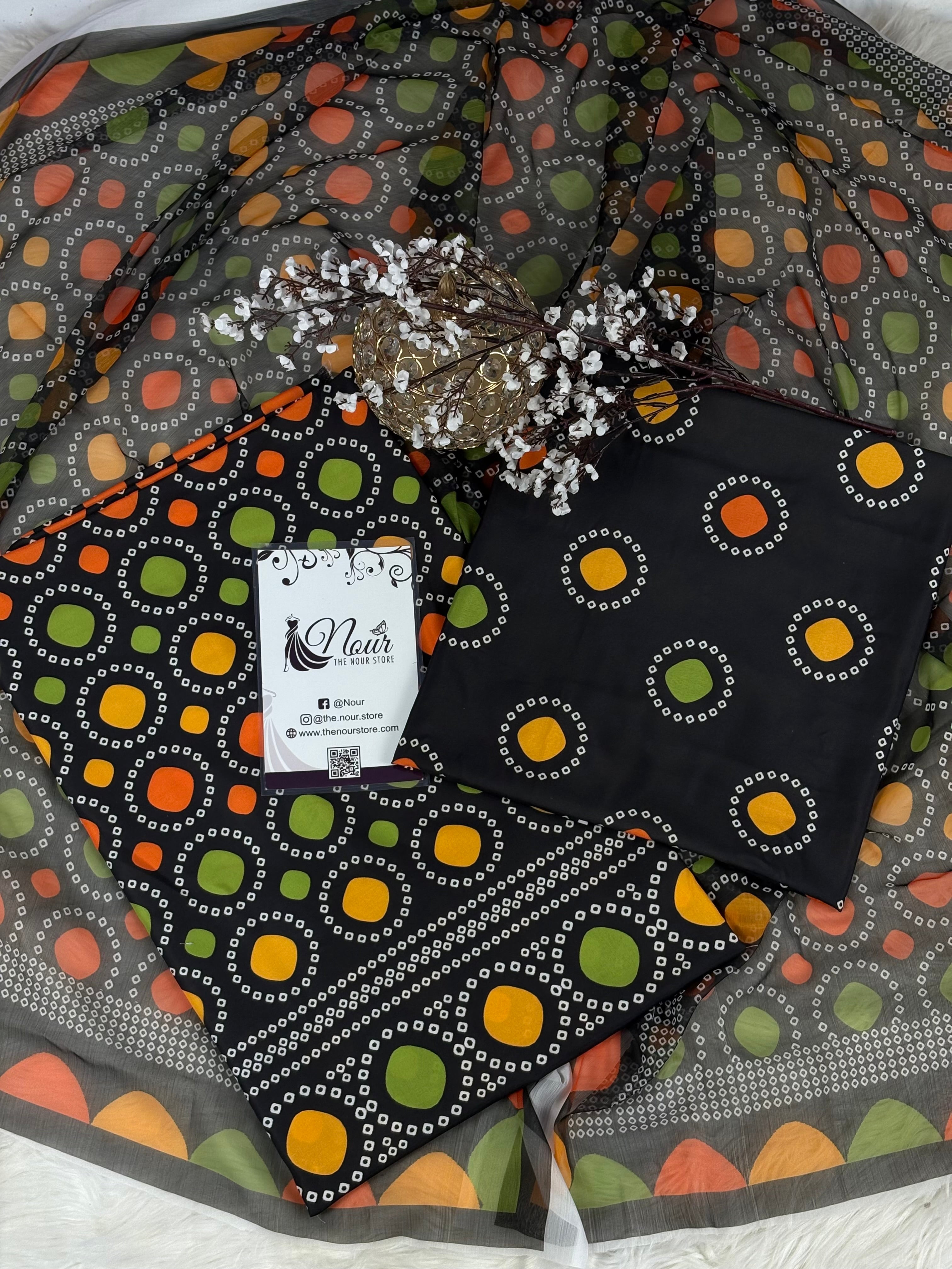 Swiss Lawn ( Chunri Black )