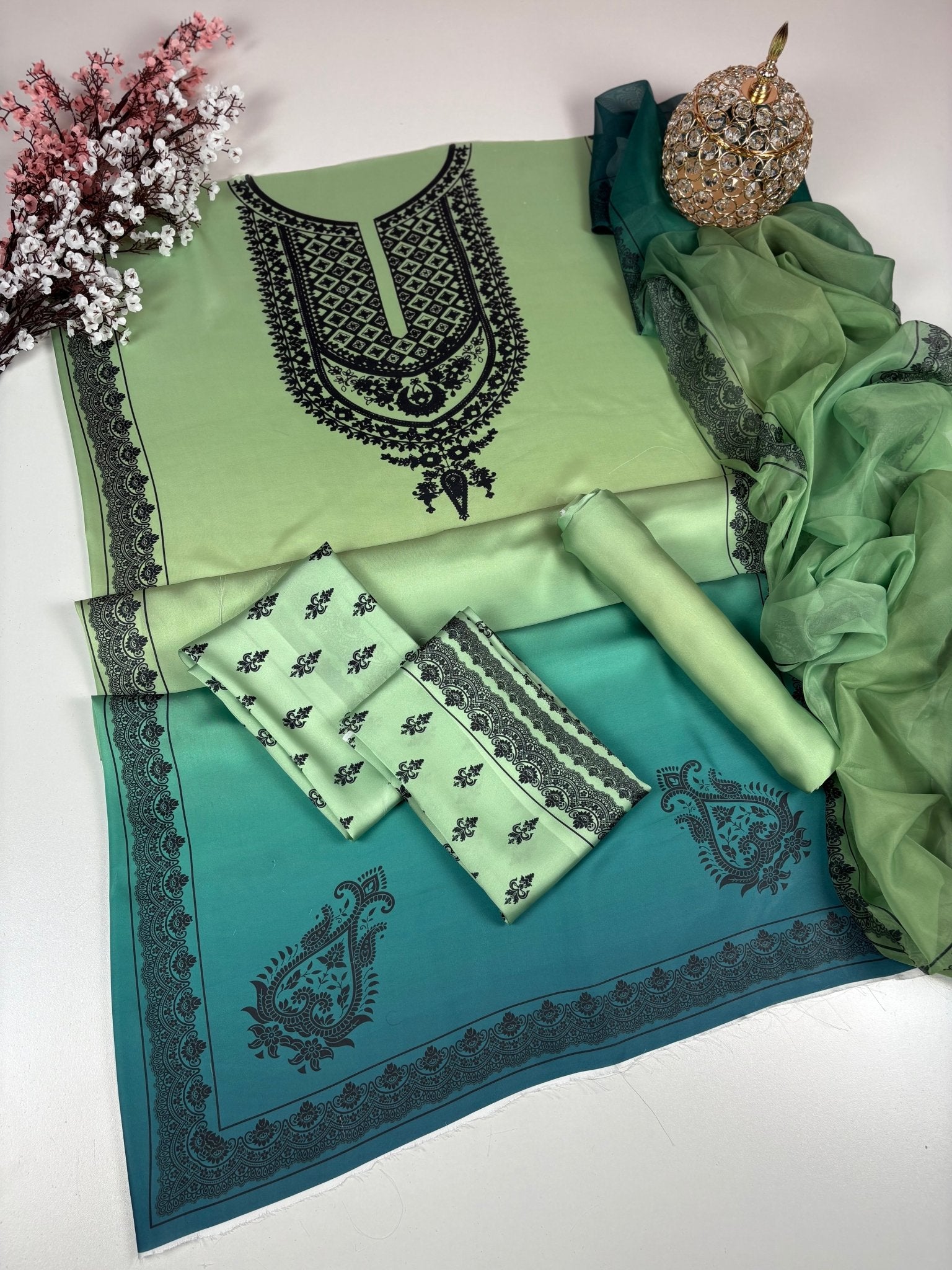 Premium Tie & Dye Digital Printed Silk ( D-5 )