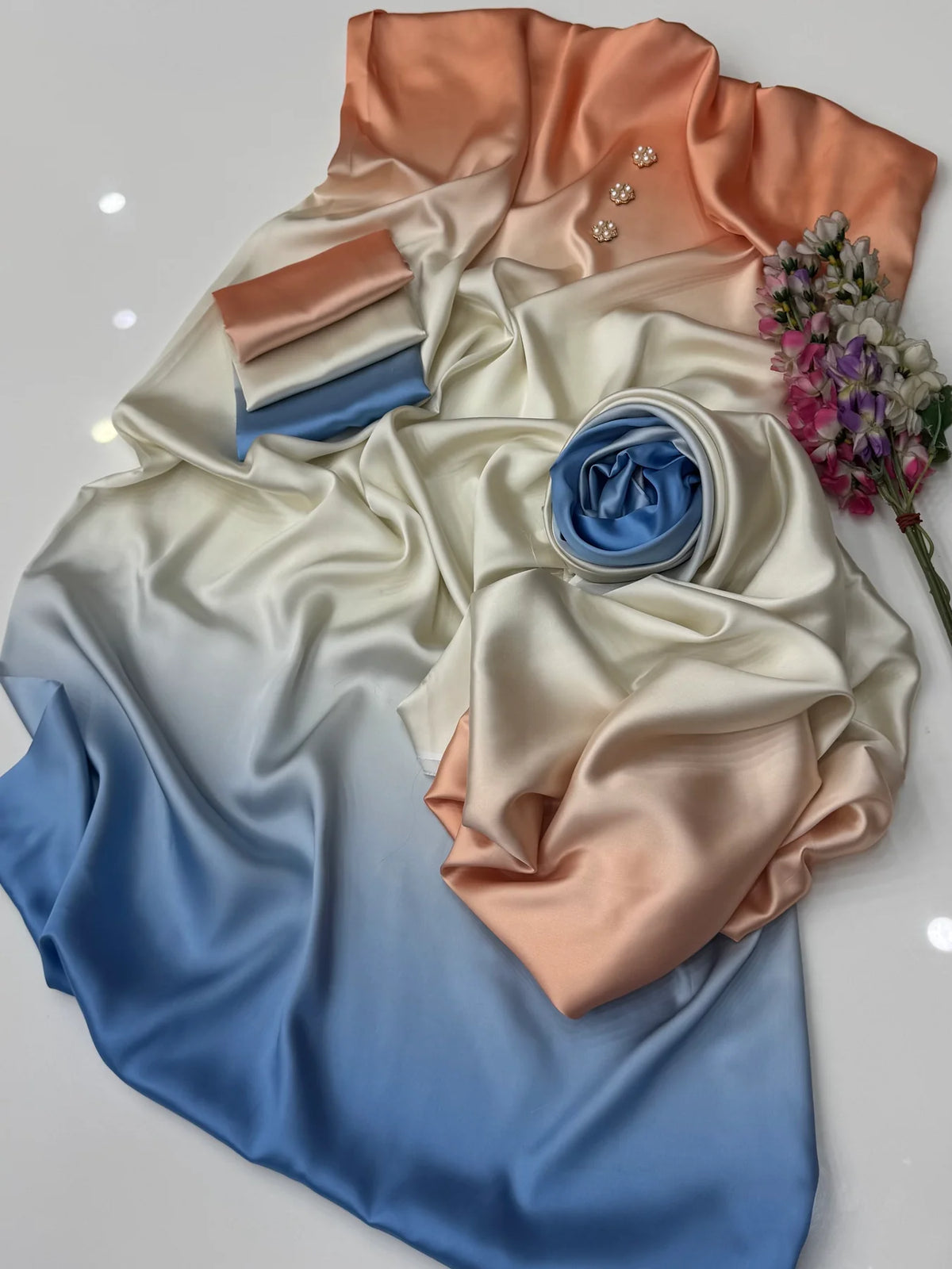 Premium Tie & Dye Digital Printed Silk ( D-1 )