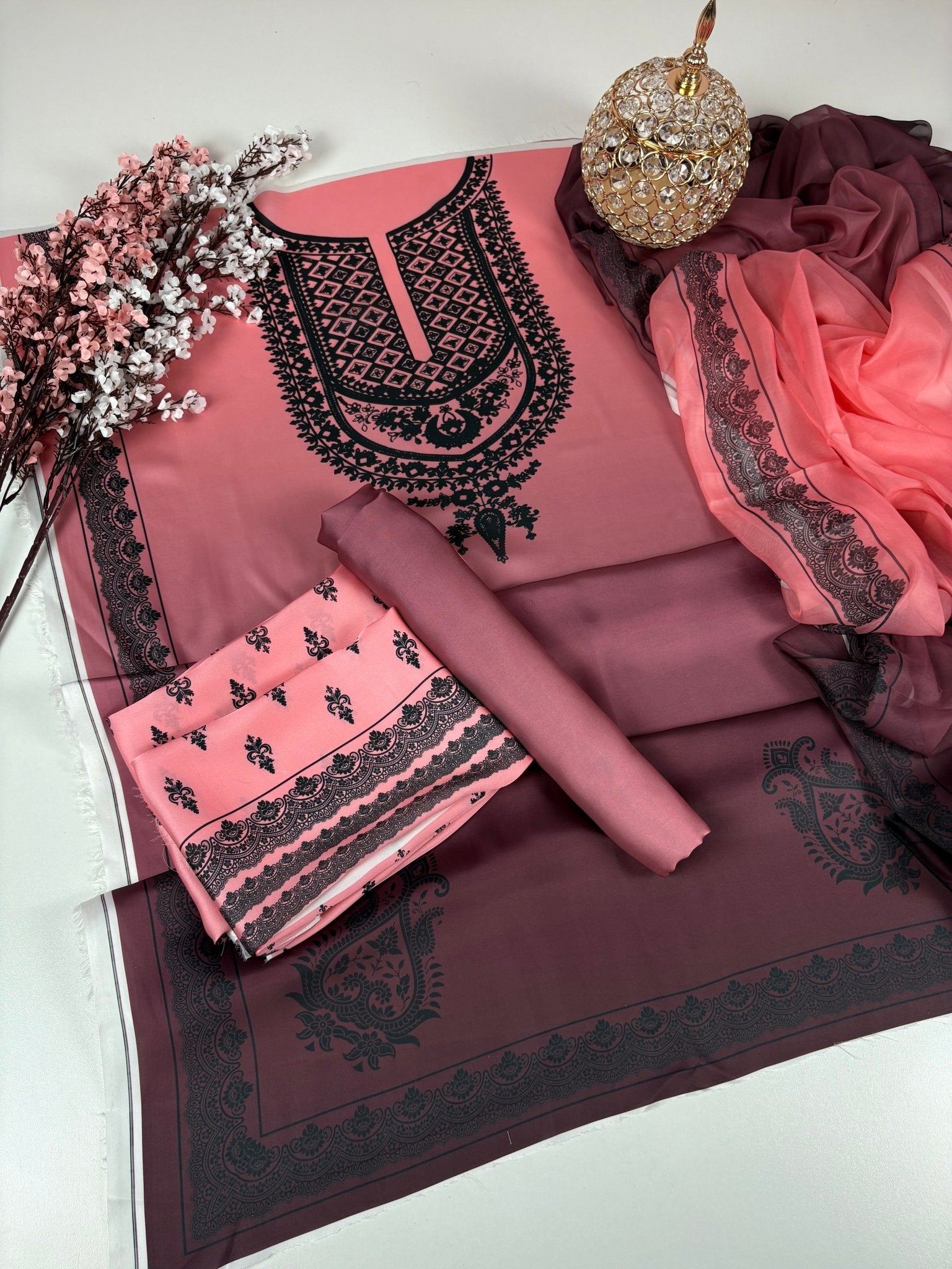 Premium Tie & Dye Digital Printed Silk ( D-7 )