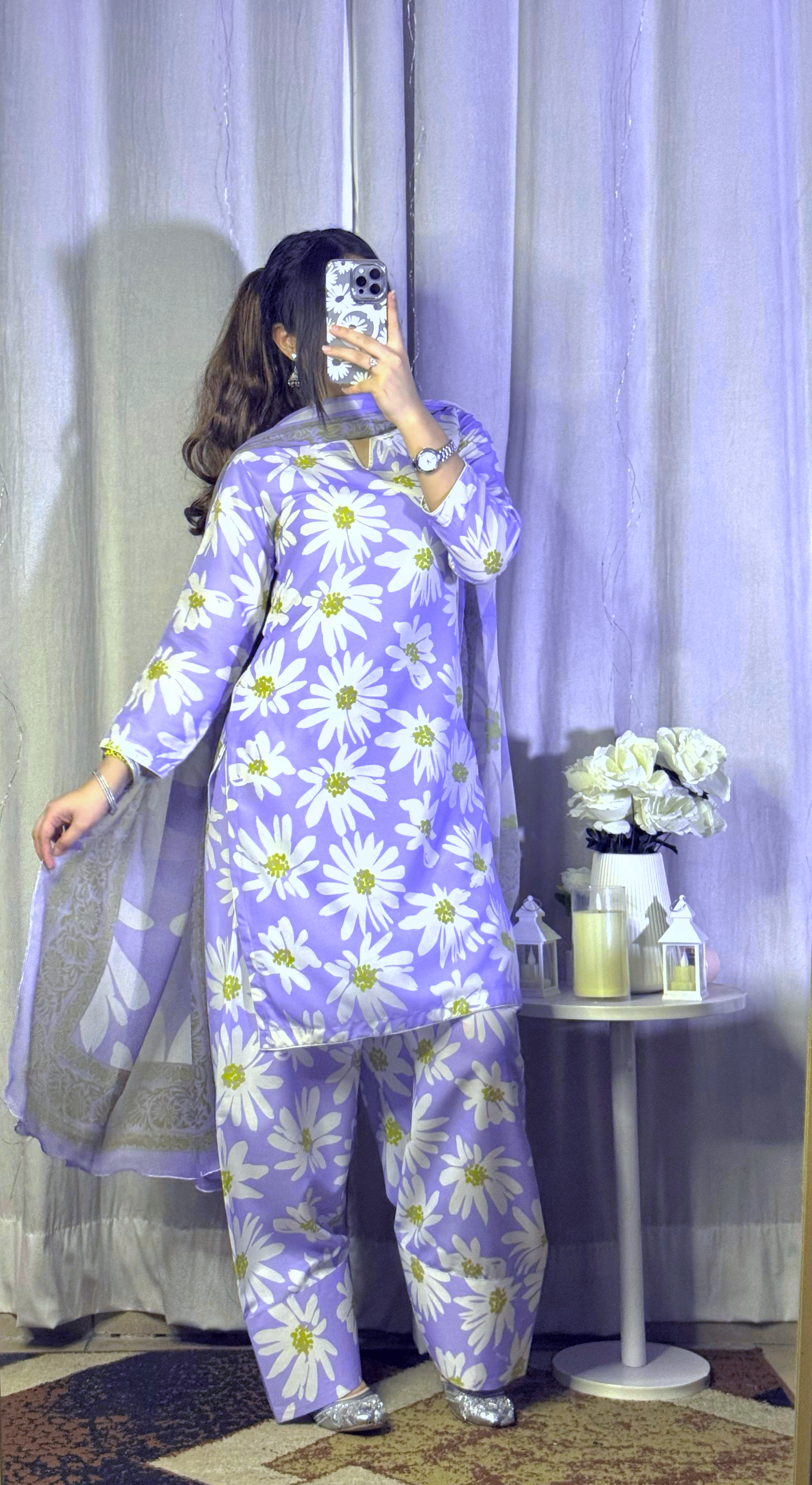 🌸 Lavender Bloom — Swiss Lawn Unstitched 3PC 💜