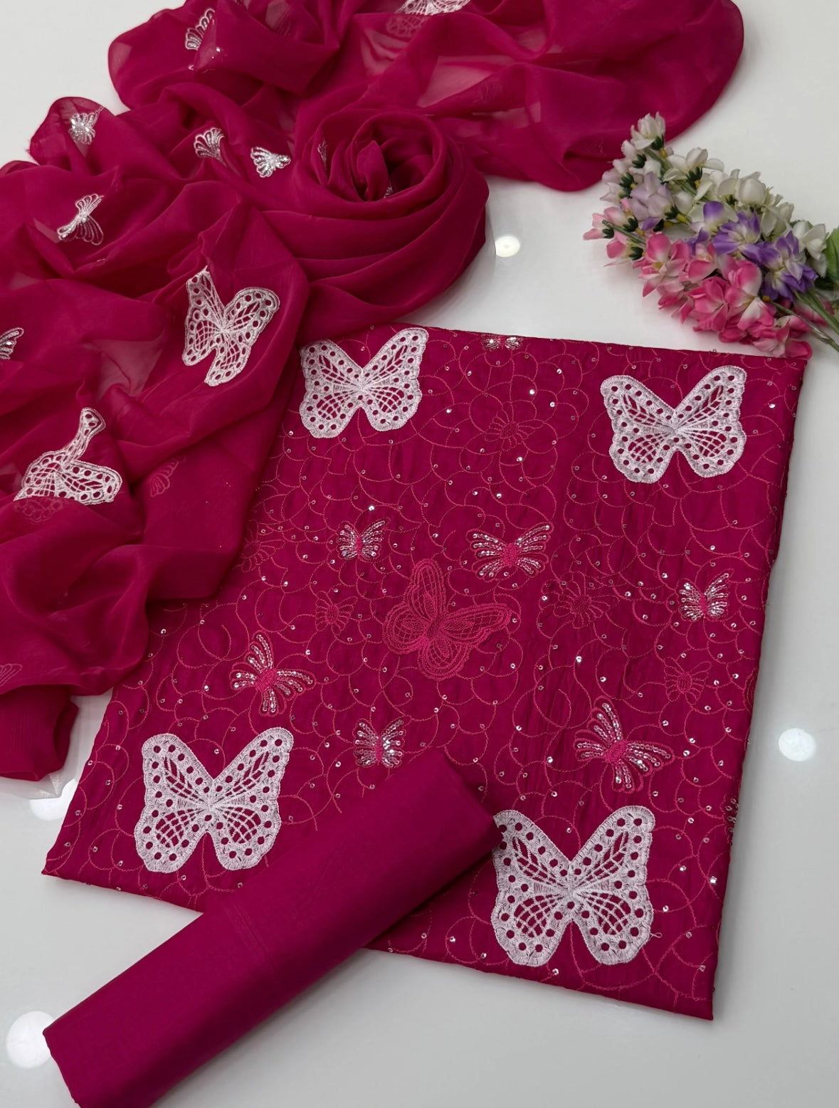 Butterfly 100% Cotton ( Shoking Pink )