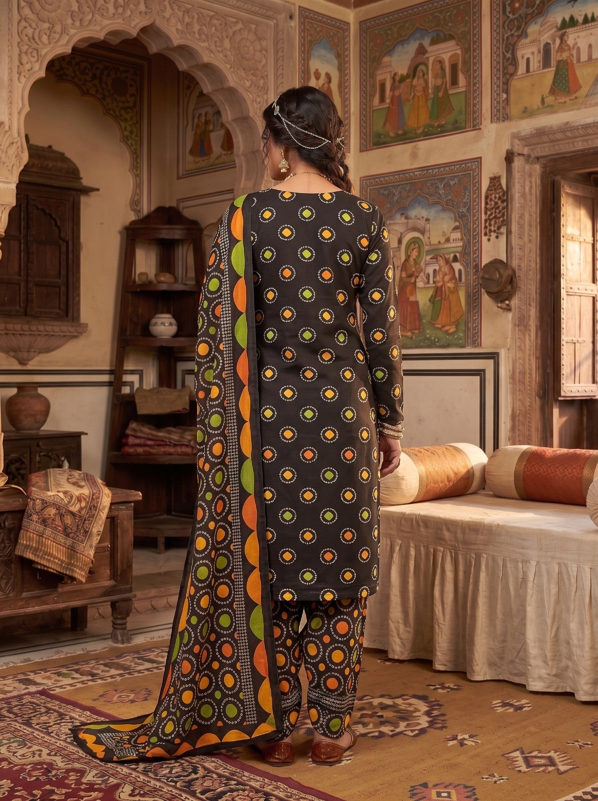 Chunri Black ~ Unstitched 3PC Co-Ord-Sets