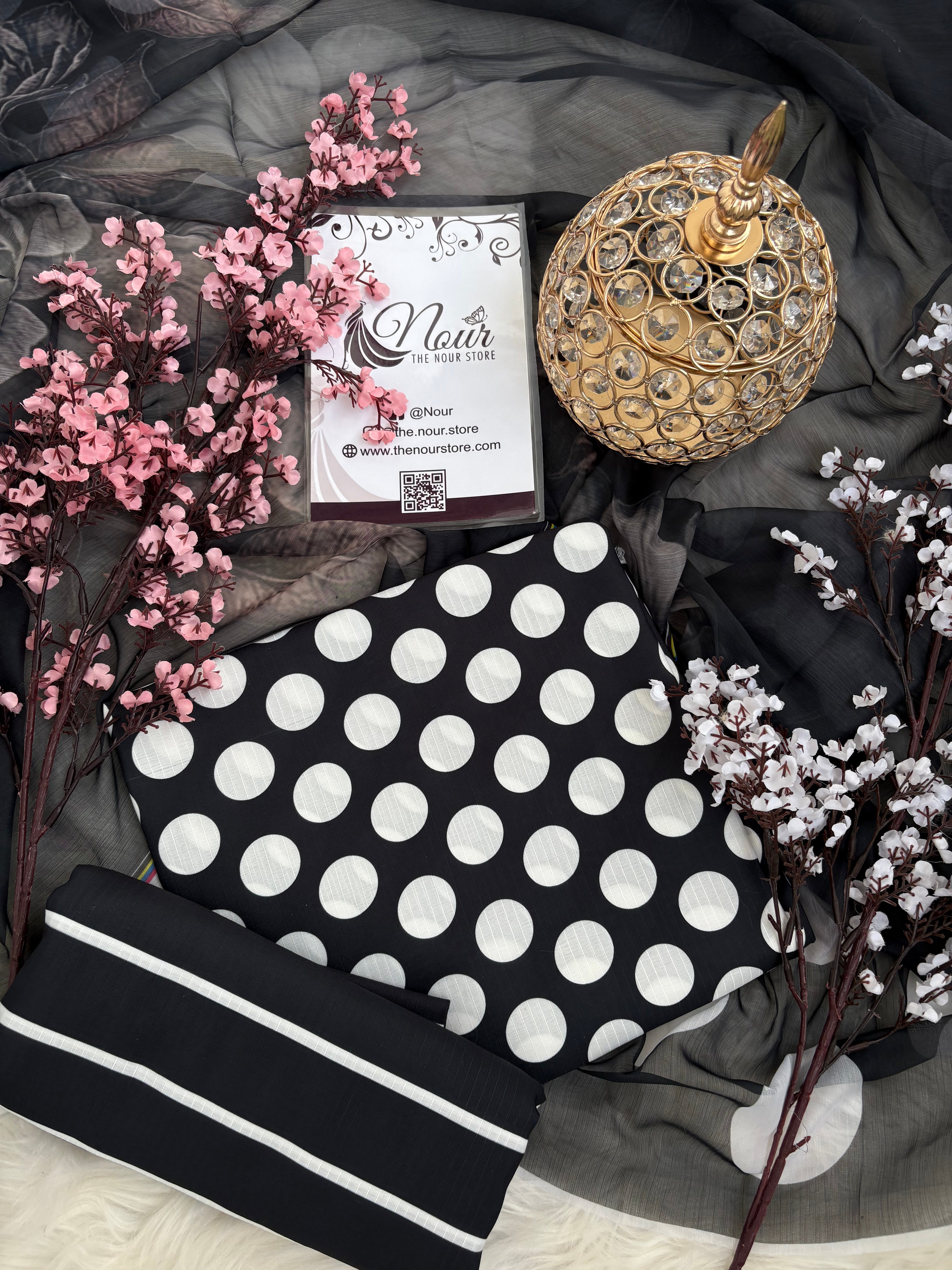 Swiss Lawn - B/D ( Polka Dots )