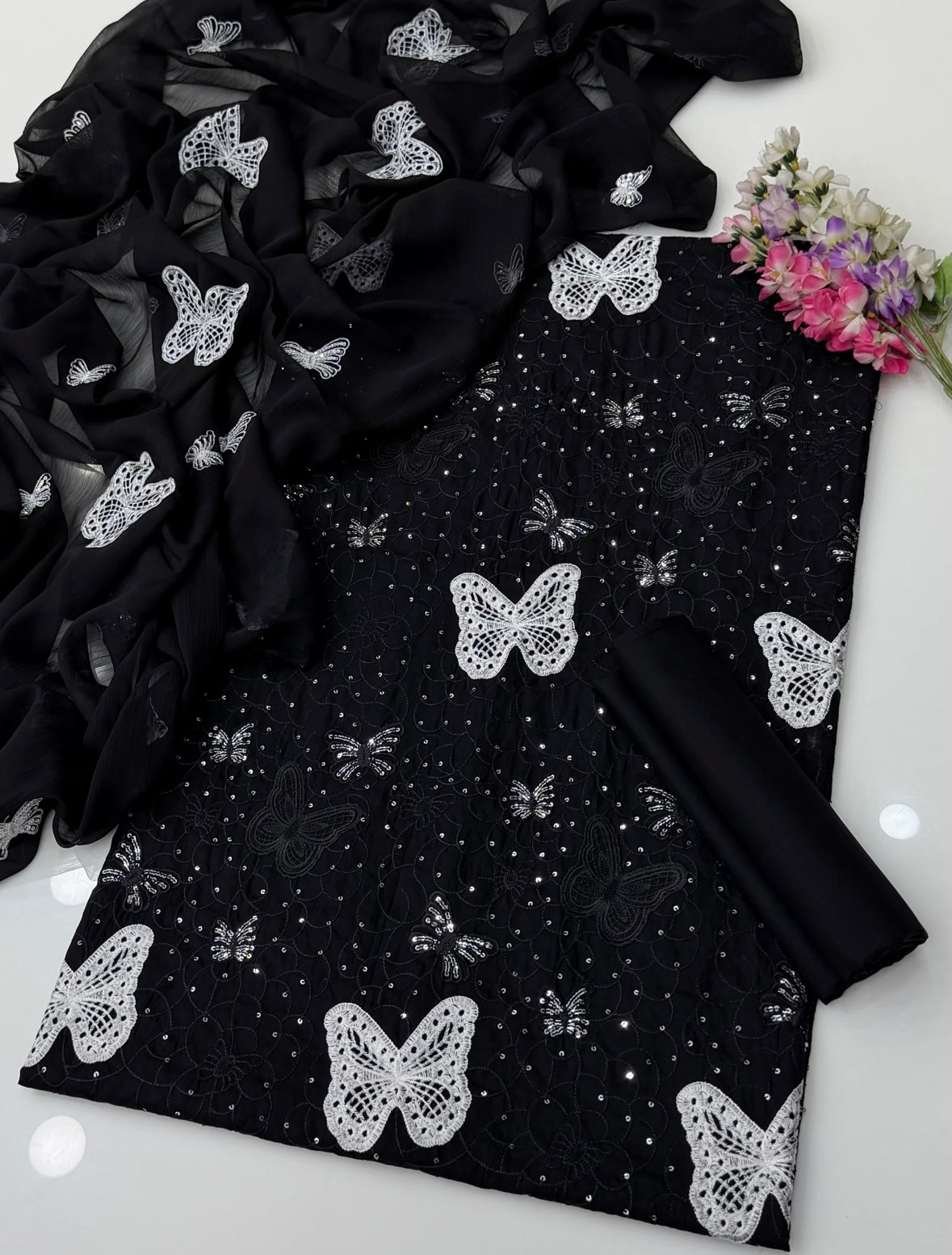 Butterfly 100% Cotton ( Black )