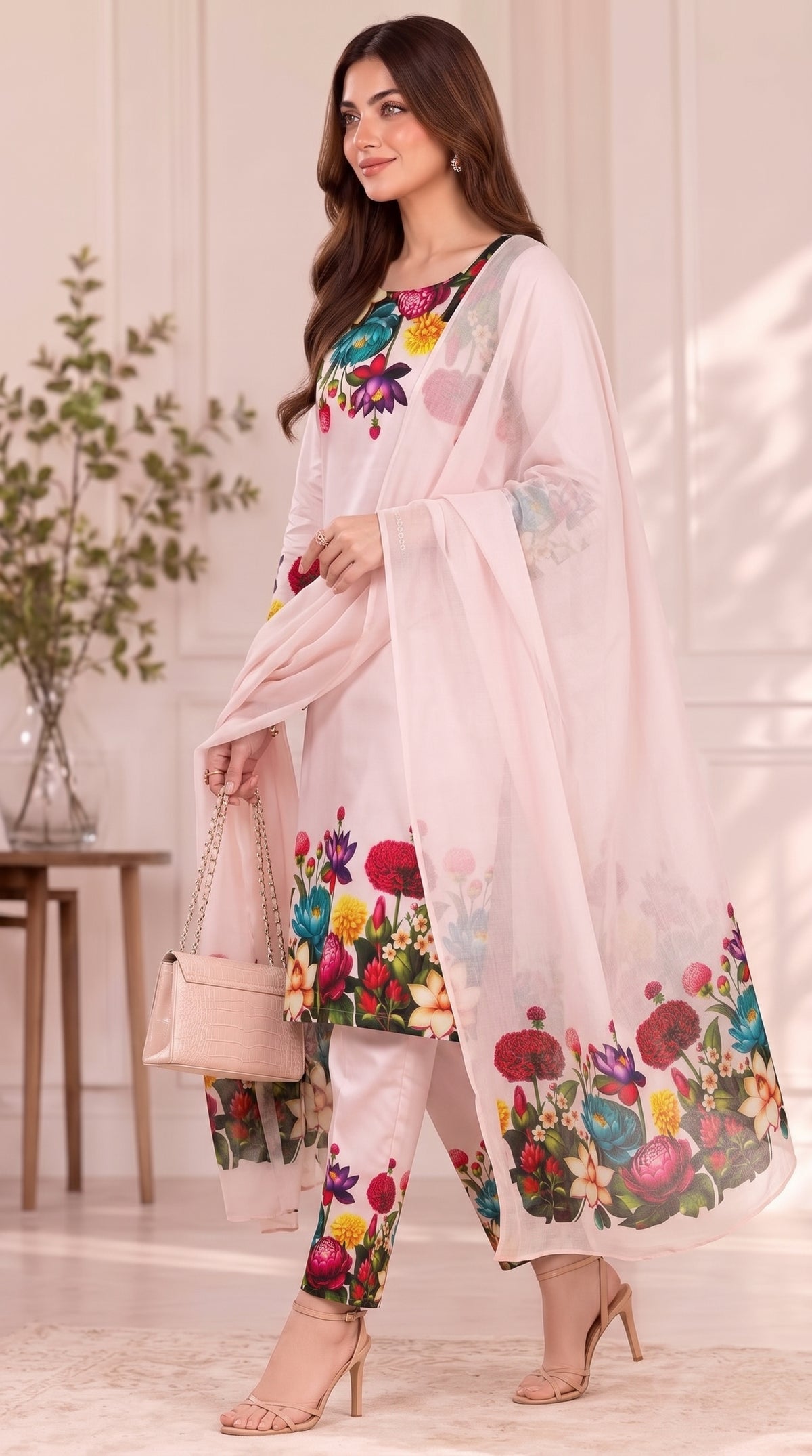 #Unstitched-Silk-3D-Pink