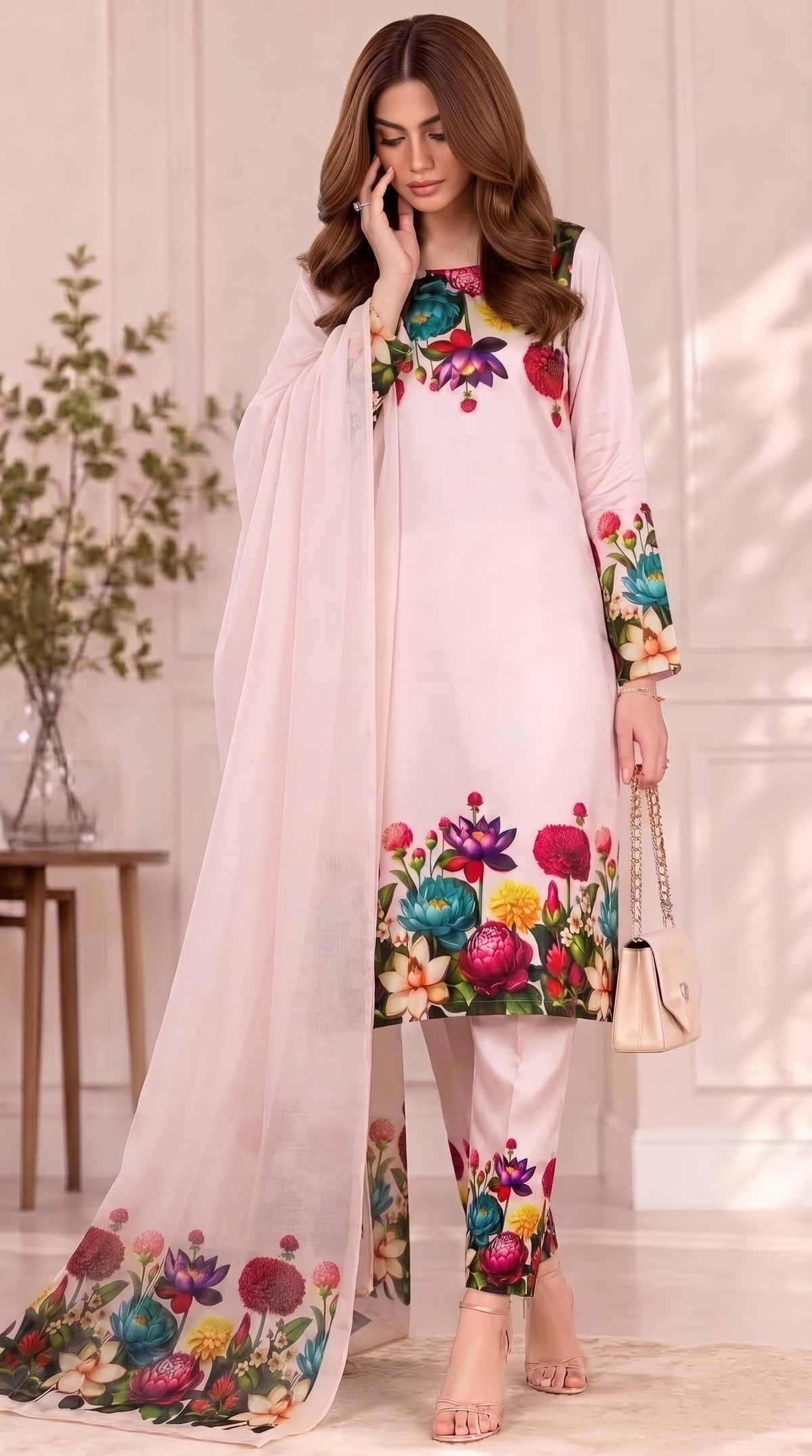 #Unstitched-Silk-3D-Pink