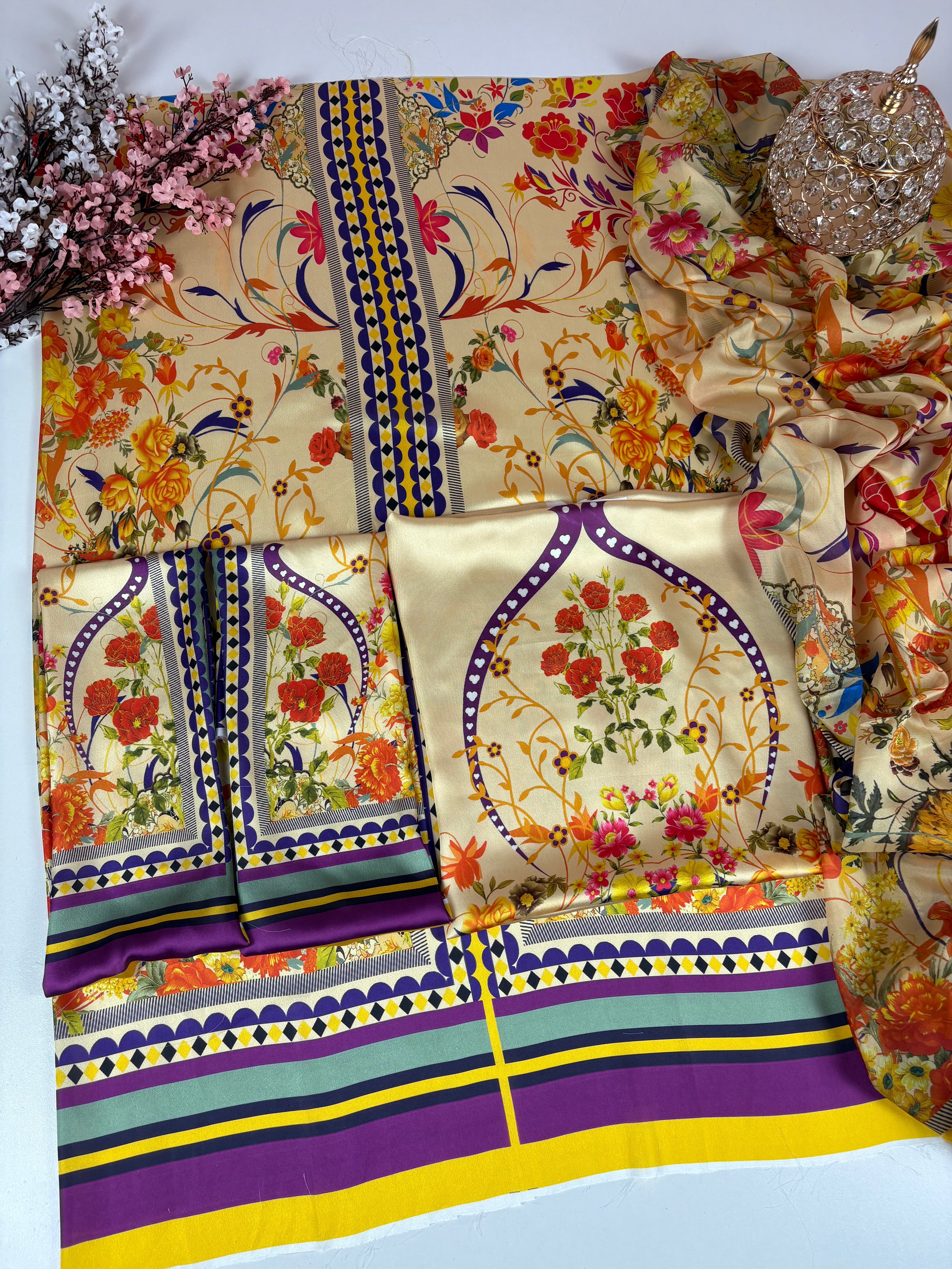 Premium Digital Printed Silk - Kaira