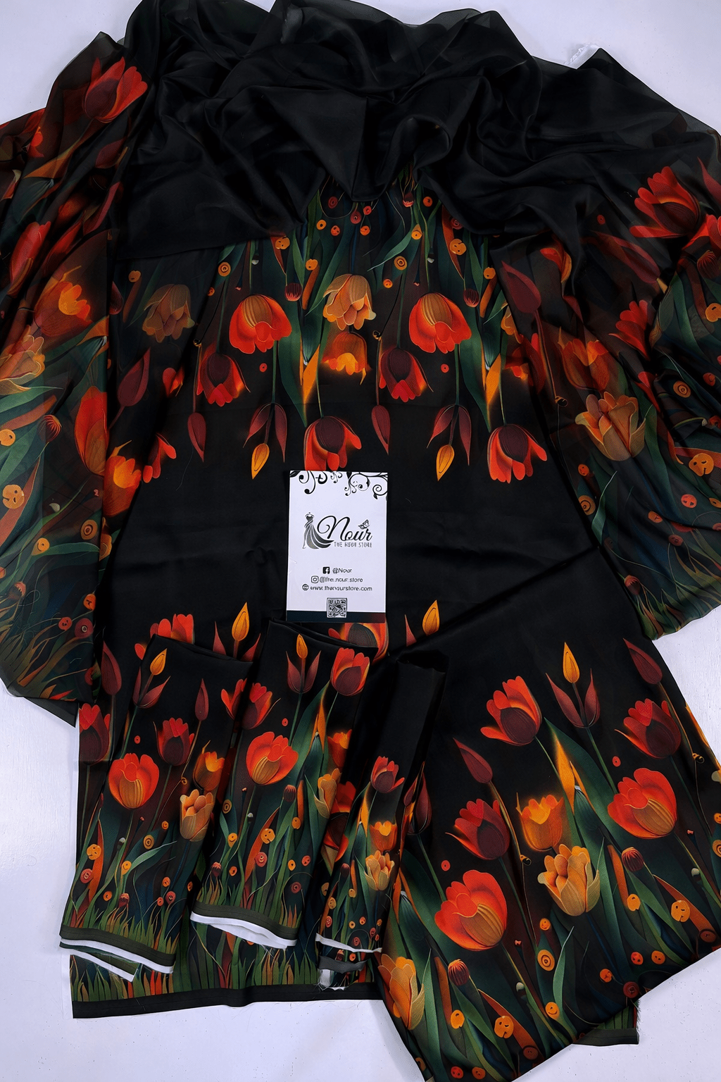 Premium Digital Printed Silk ( 3D Tulip )