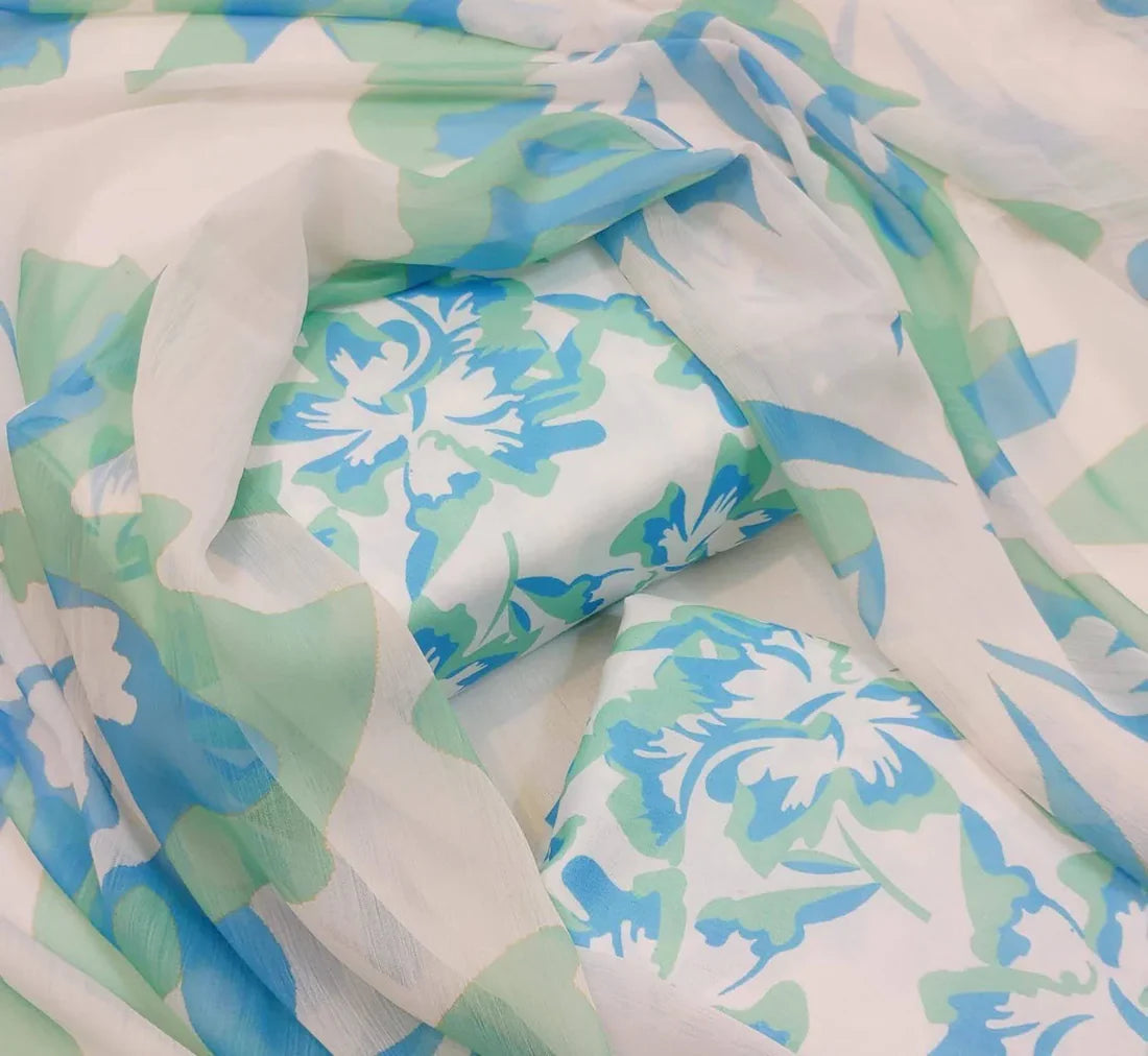 Swiss Lawn ( Gulzaar Blue )