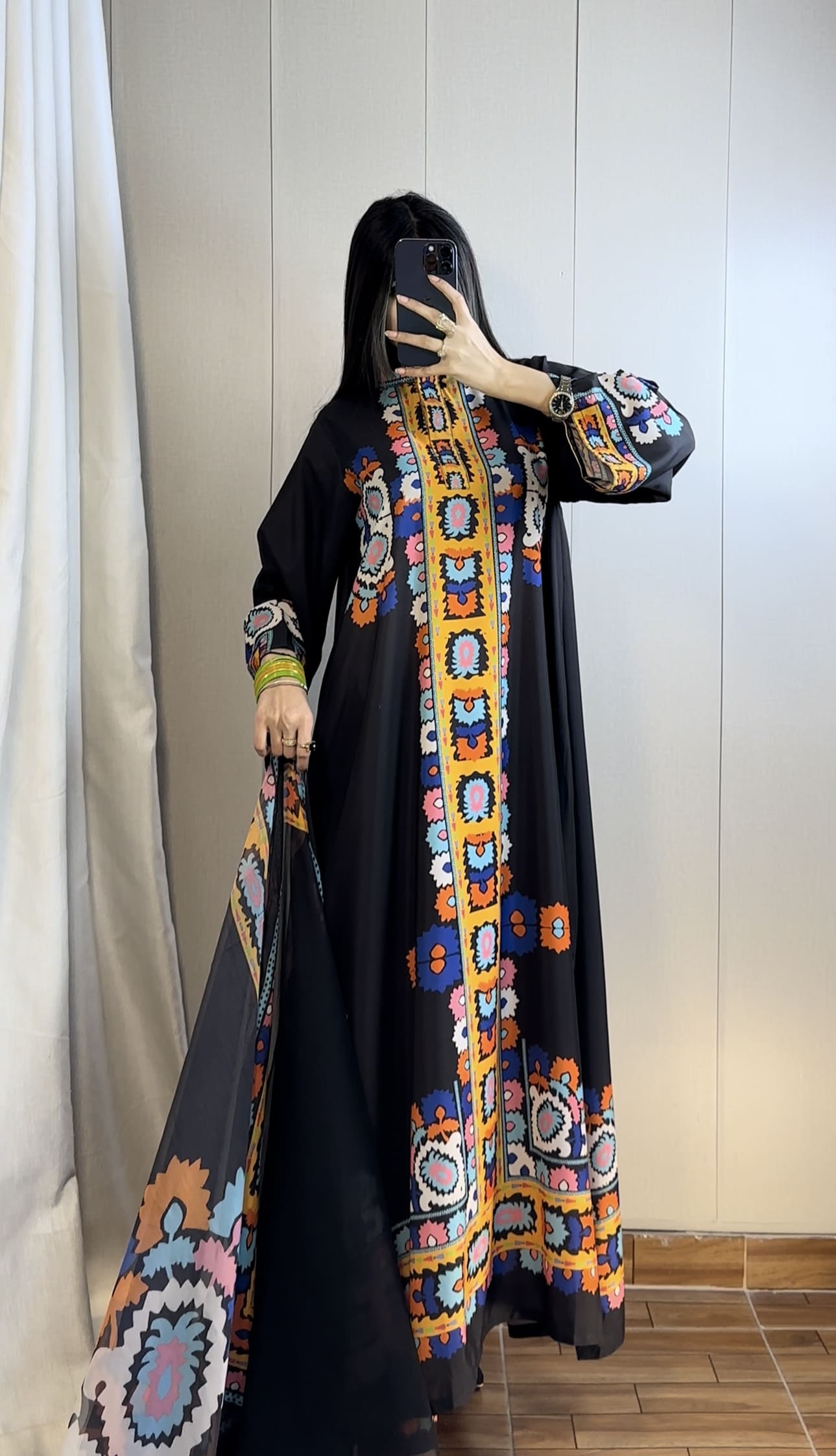 🖤 Viral Black Kaftan ~ Unstitched 3PC Co-Ord-Sets