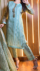 Minimilistic Collection - Unstitched 3Pcs ( Ice Blue )