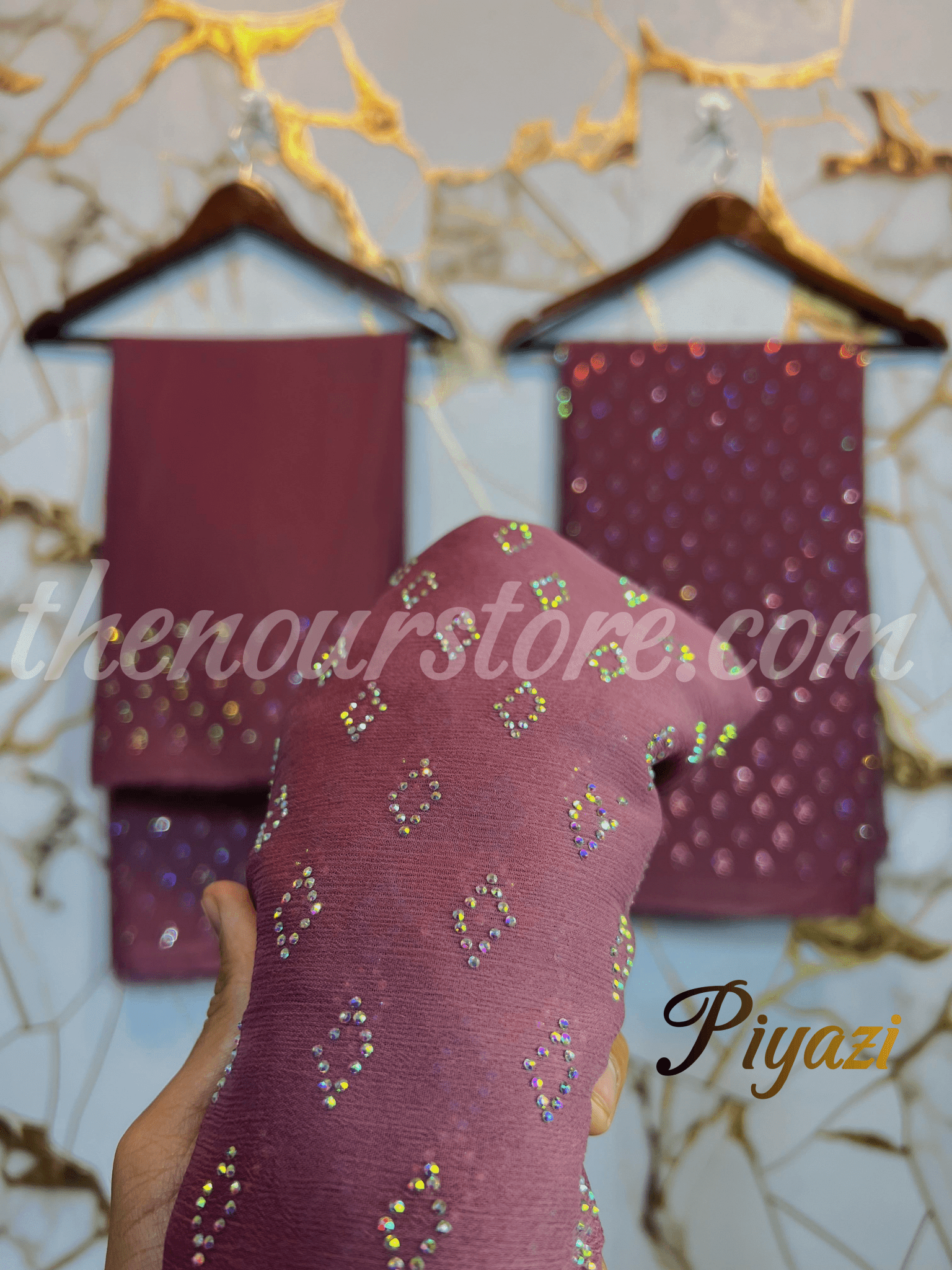 Turkish Crystal ( Unstiched 3PC Dress ) Onion