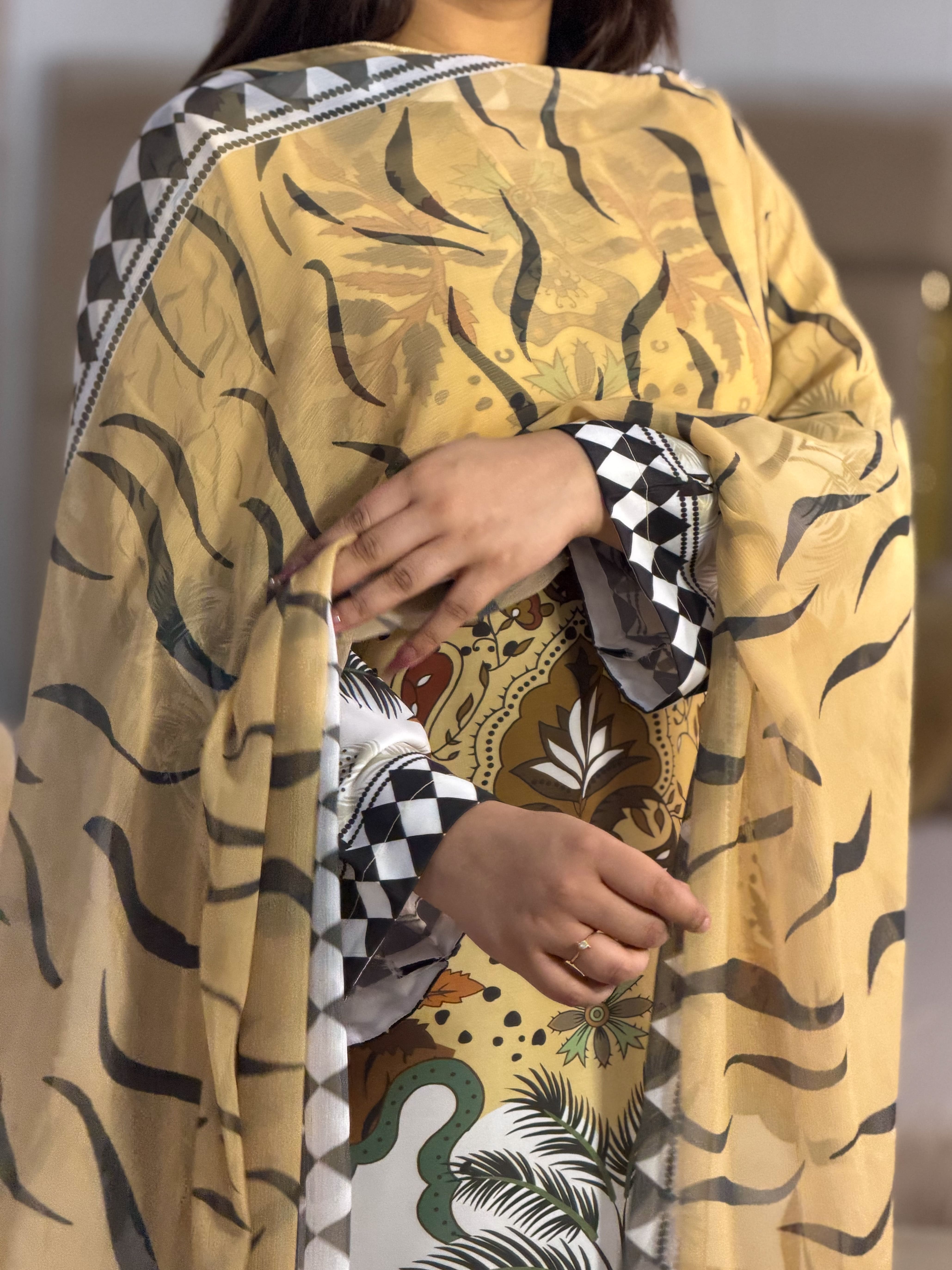 🏝️Beach Tree Viral Dress ~ Unstitched 3PC Co-Ord-Sets