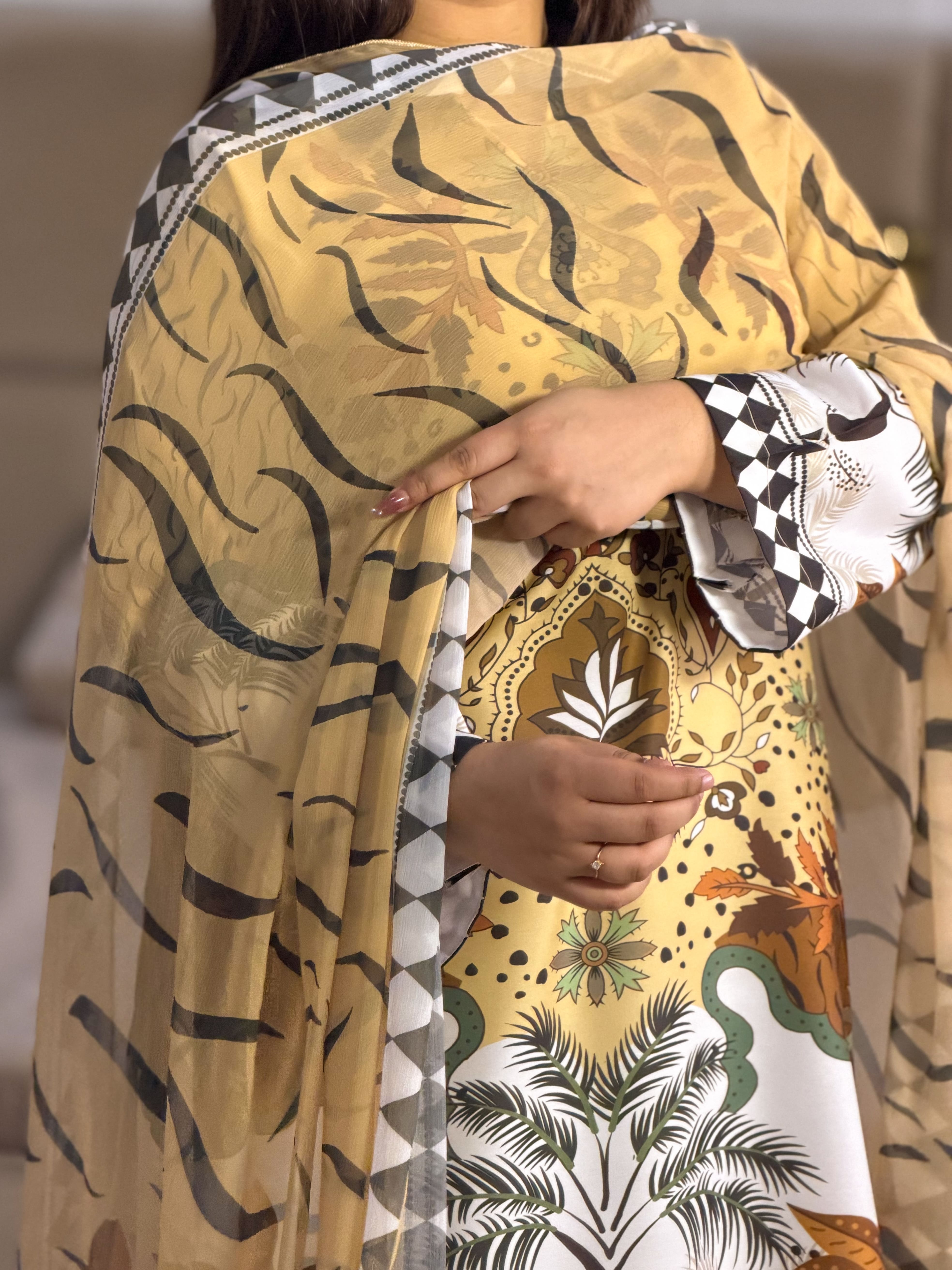 🏝️Beach Tree Viral Dress ~ Unstitched 3PC Co-Ord-Sets