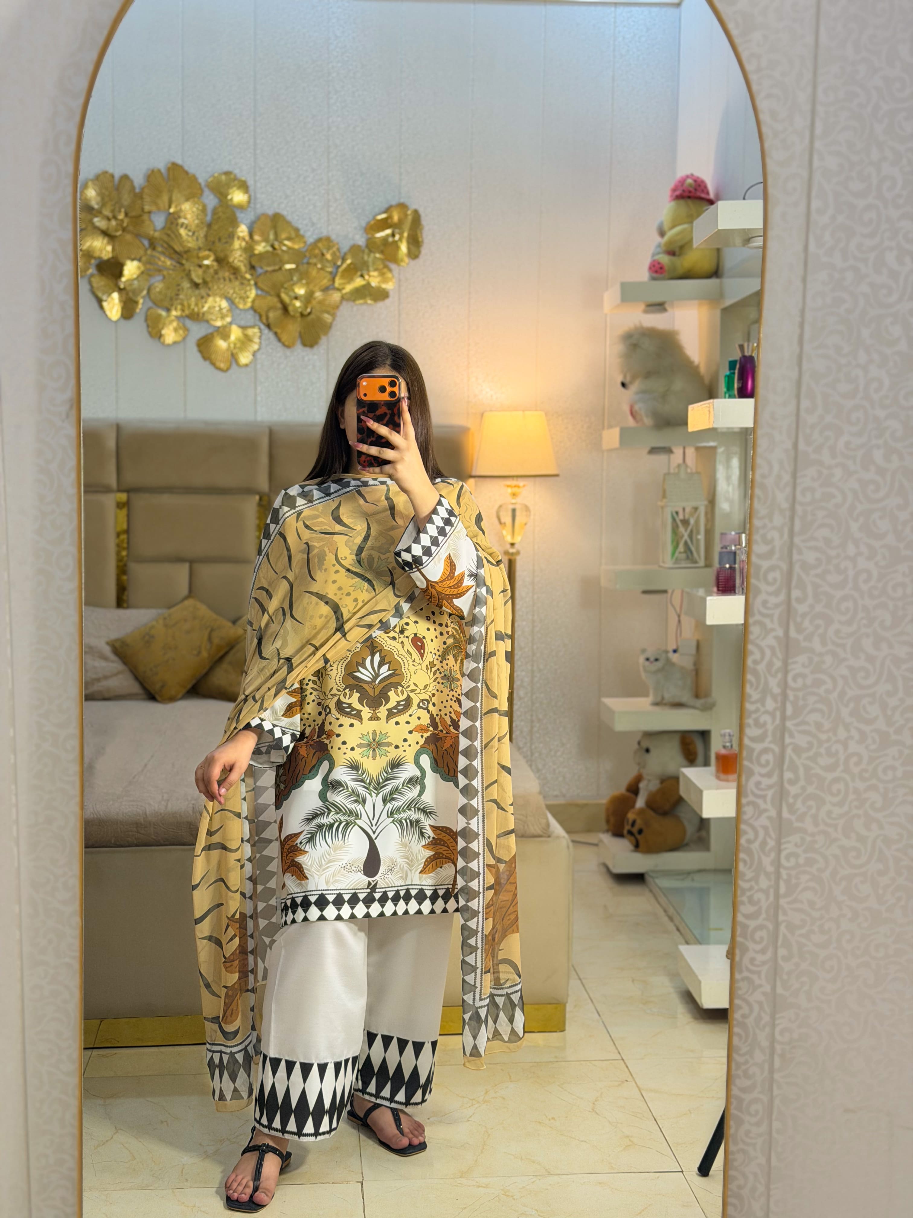 🏝️Beach Tree Viral Dress ~ Unstitched 3PC Co-Ord-Sets