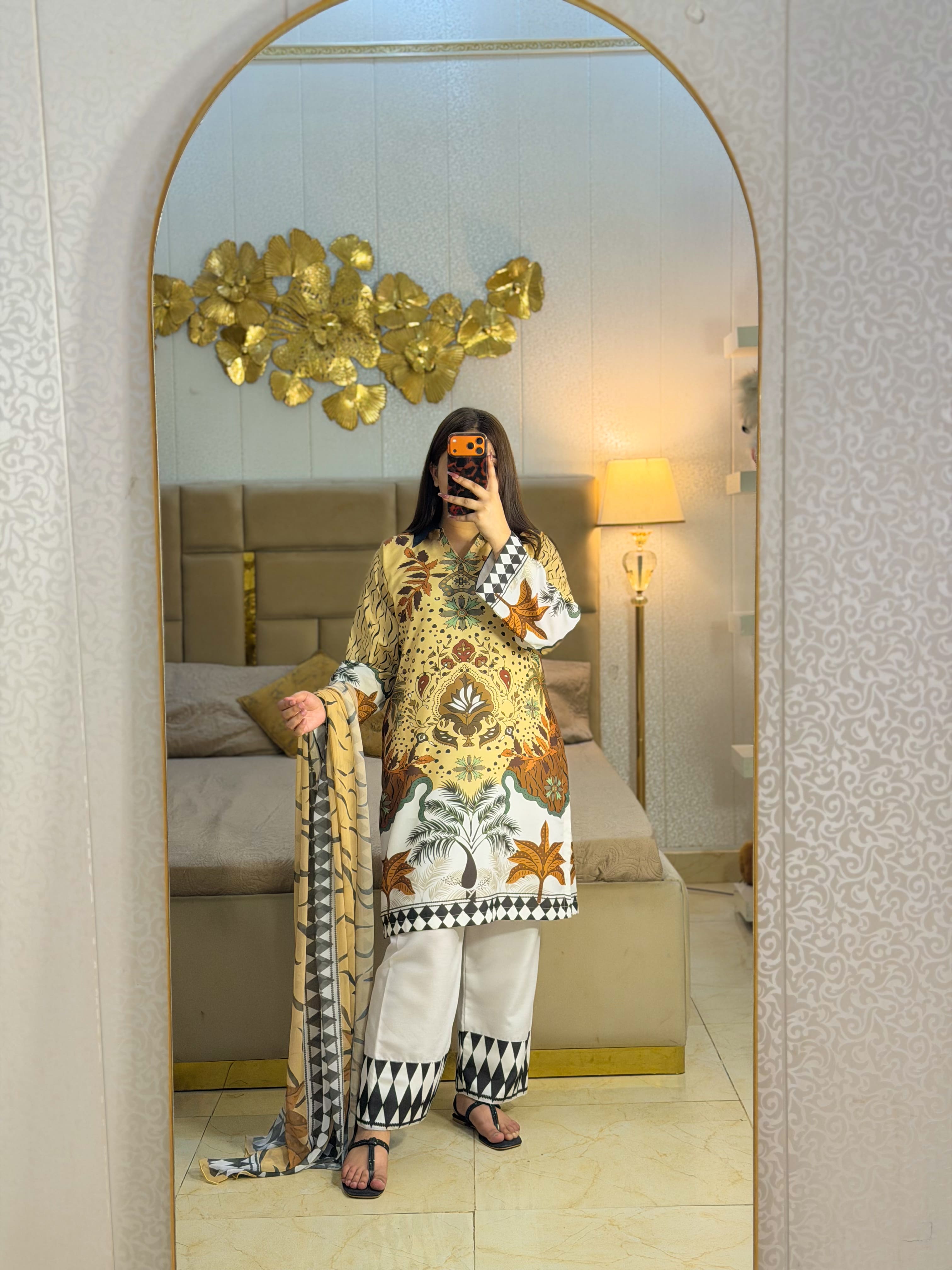 🏝️Beach Tree Viral Dress ~ Unstitched 3PC Co-Ord-Sets