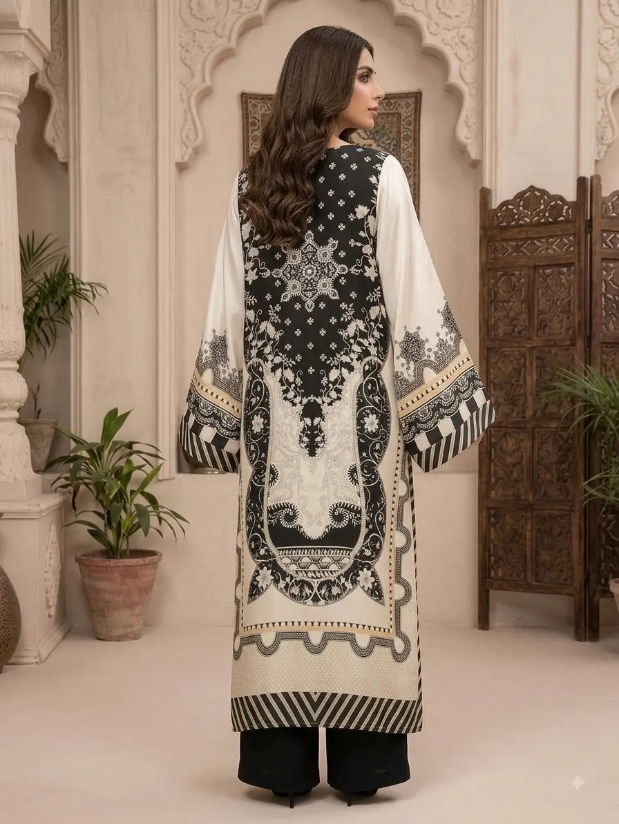#Unstitched-Silk #Just Shirt/Kaftan-D2