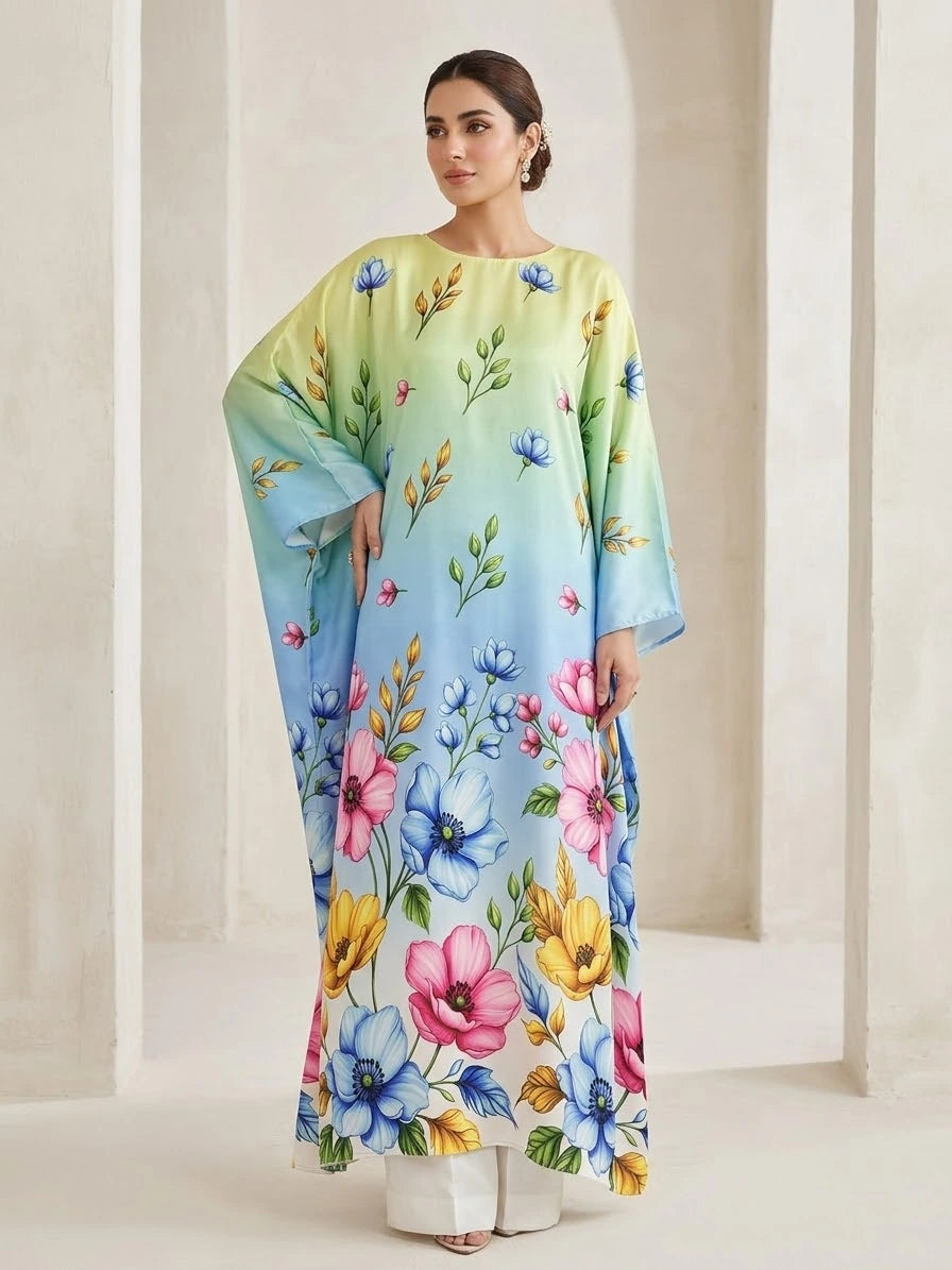 #Unstitched-Silk #Just Shirt/Kaftan-D1