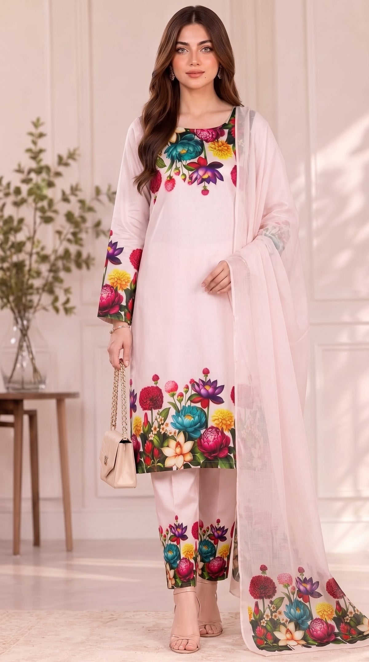 #Unstitched-Silk-3D-Pink