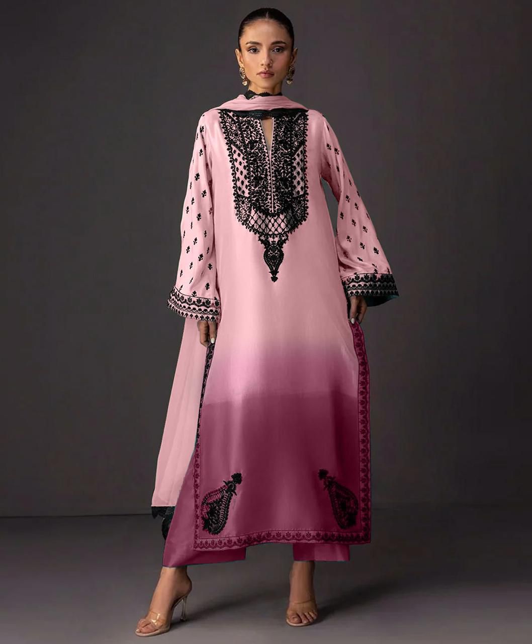 Premium Tie & Dye Digital Printed Silk ( D-7 )