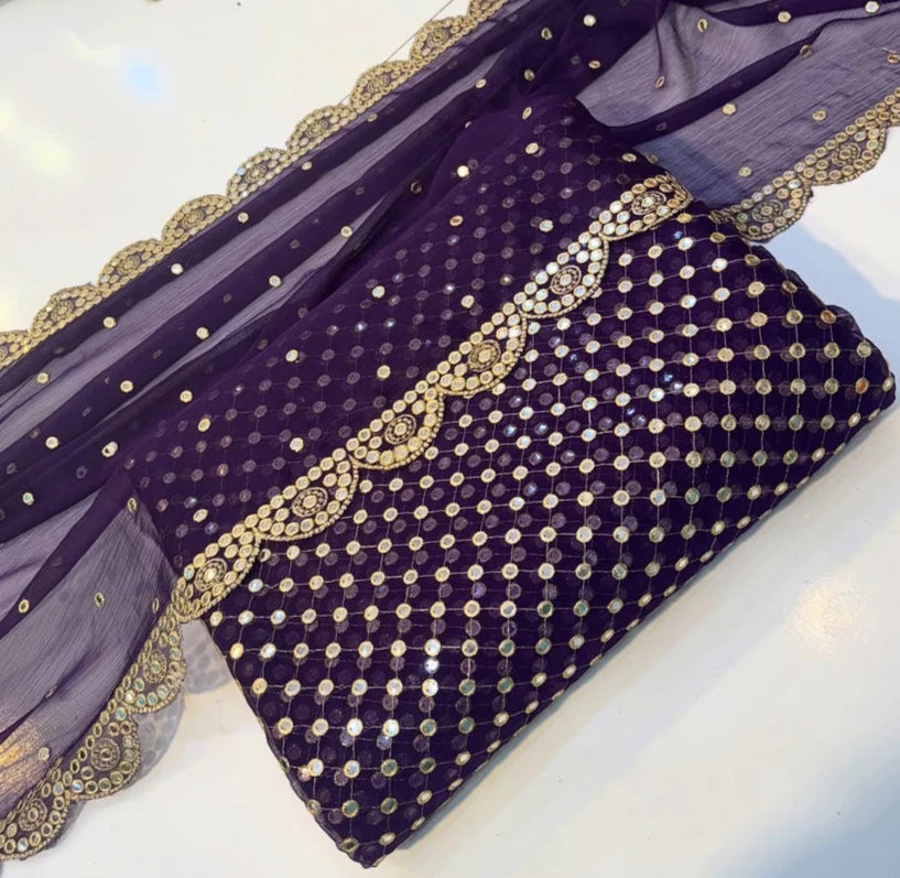 Hiba Bukhari Luxury 3-Piece 9mm Fabric Chiffon