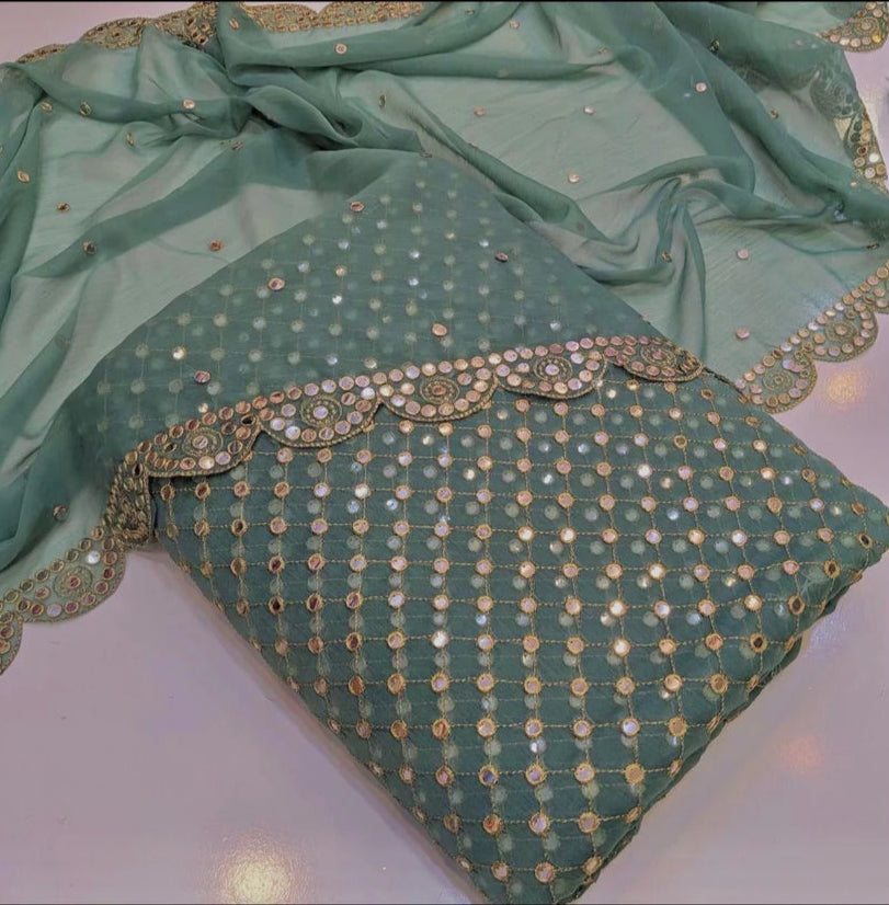 Hiba Bukhari Luxury 3-Piece 9mm Fabric Chiffon