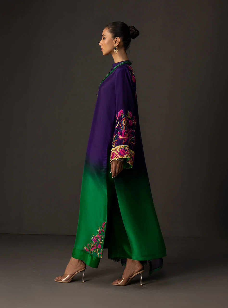 Premium Tie & Dye Digital Printed Silk ( D-3 )